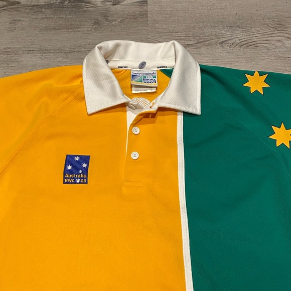 Australian Wallabies Rugby Union World Cup 2003 Green & Gold Jersey Men’s Small - Picture 3 of 4